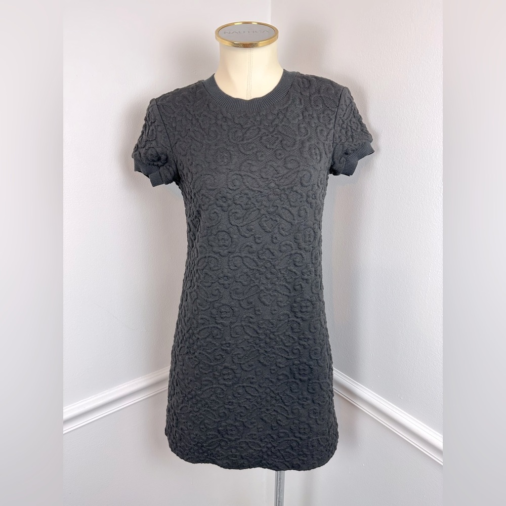 ZARA Short Sleeve Black Quilted Dress | Size Small